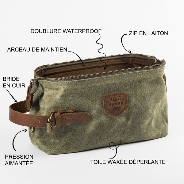 Trousse de toilette K2 kaki - Alaskan Maker