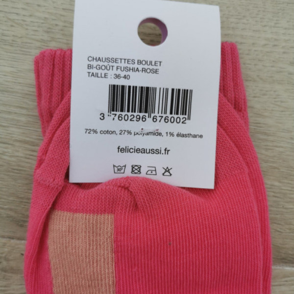 Chaussettes " boulet " roses - Félicie Aussi