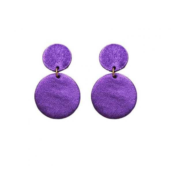 Boucles d'oreilles mini Twiggy violet métallisé - Demisel