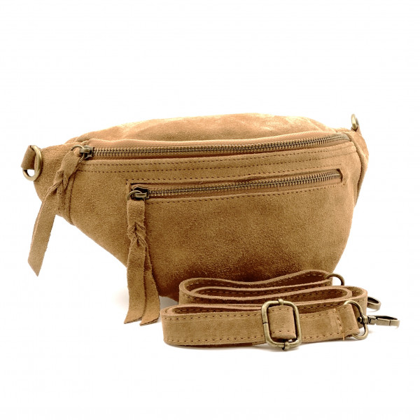 Sac banane en daim camel