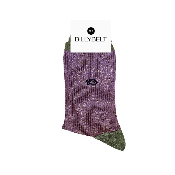 Chaussettes pailletées vintage violet foncé  - Billybelt