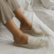 Mules beige paillettes