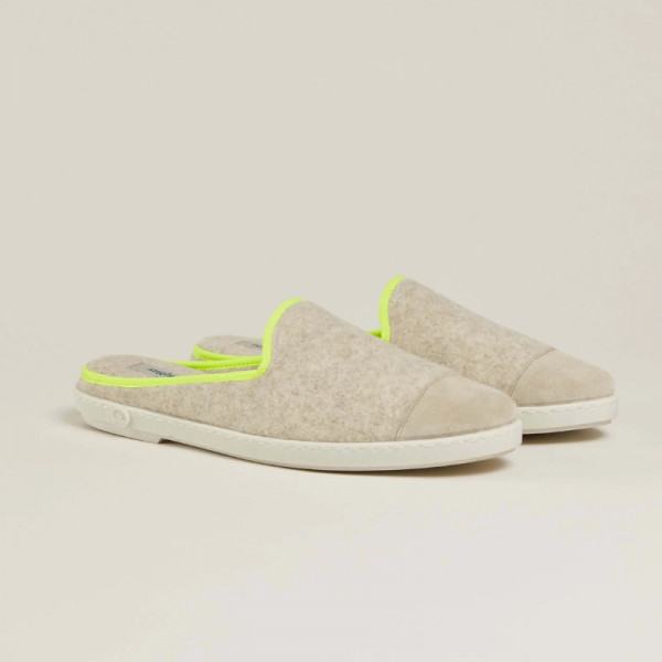 Mules beige fluo jaune