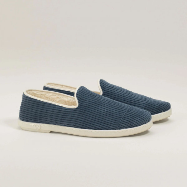 Chaussons velours marine