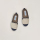 Chaussons enfant beige marine