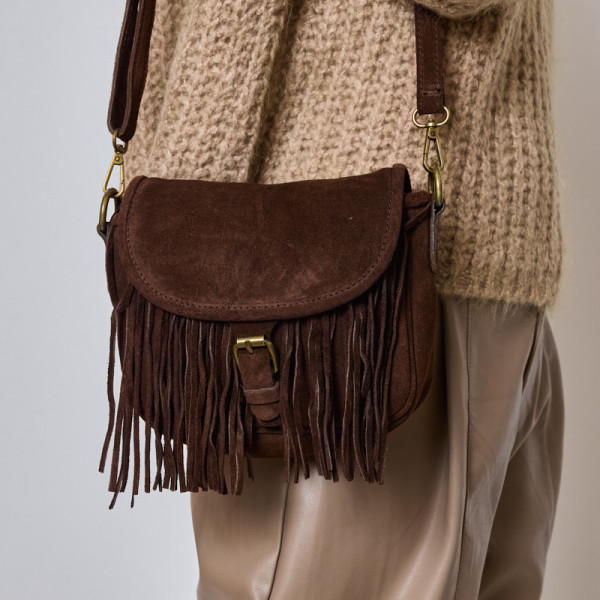 Sac franges marron