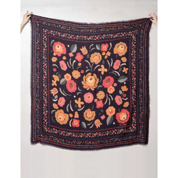 Foulard Balkans Laine Navy - Maradji