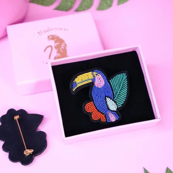 Broche brodée Toucan