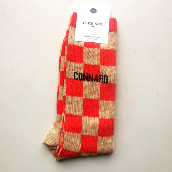 Chaussettes " Connard " à damier - Félicie Aussi