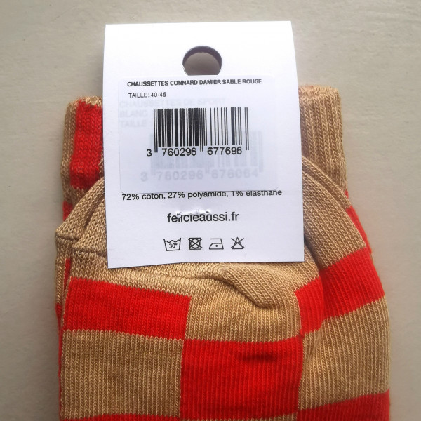 Chaussettes " Connard " à damier - Félicie Aussi