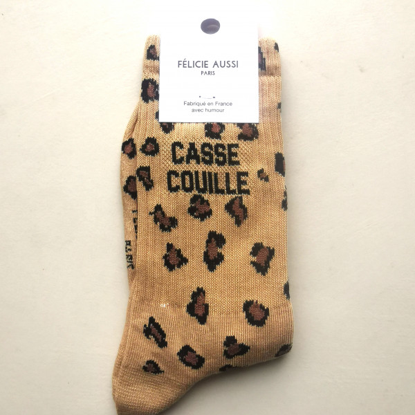 Chaussettes " casse couille" léopard - Félicie Aussi