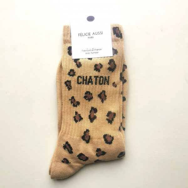 Chaussettes " Chaton" léopard - Félicie Aussi