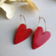 Boucles d'oreilles coeur rouge