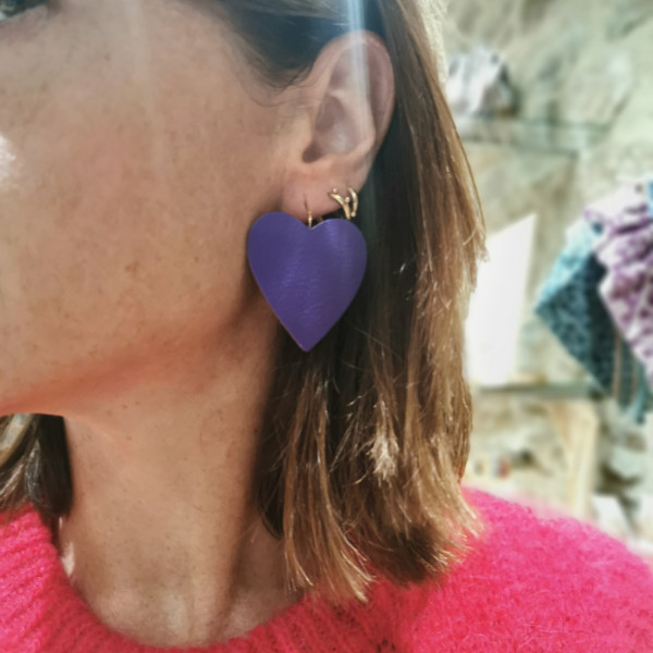 Boucles d'oreilles Amour fuschia - Demisel