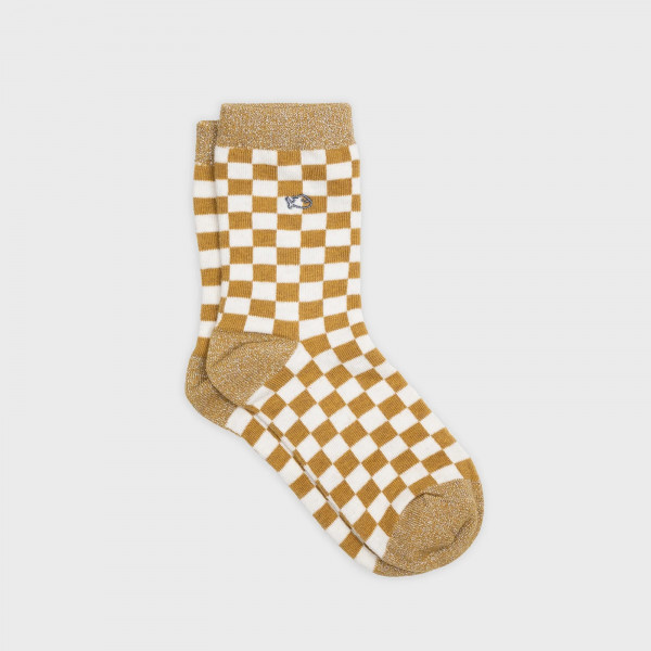 Chaussettes à carreaux jaune et blanc - Billybelt